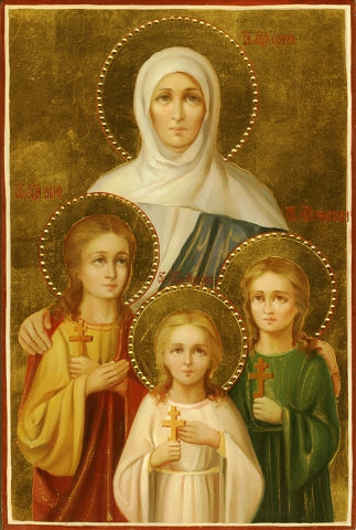 Икона святых великомучениц - Веры, Надежды, Любови и их матери Софии.