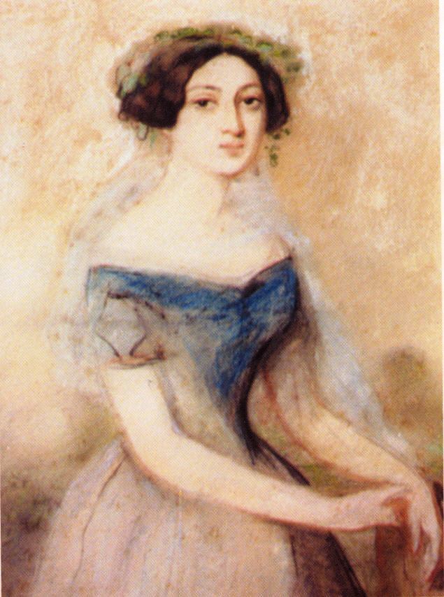 Портрет Нины Чавчавадзе. Картина Эмиля Франсуа Дессена (1808–1882), французского художника, дата написания: ранее 1882 г.