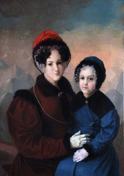 Прасковья Михайловна Муравьёва (1788 — 1835) и Софья Александровна (1822 —1851) — жена и дочь декабриста Александра Николаевича Муравьёва (1792 —1863) .