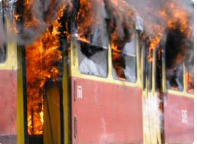 пожар в трамвае